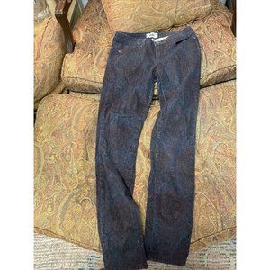 Paige Jeans Verdugo Ultra Skinny Black Paisley Size 28